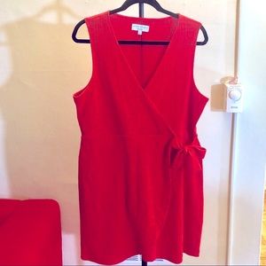 Madewell Texture & Thread mini wrap dress (red)